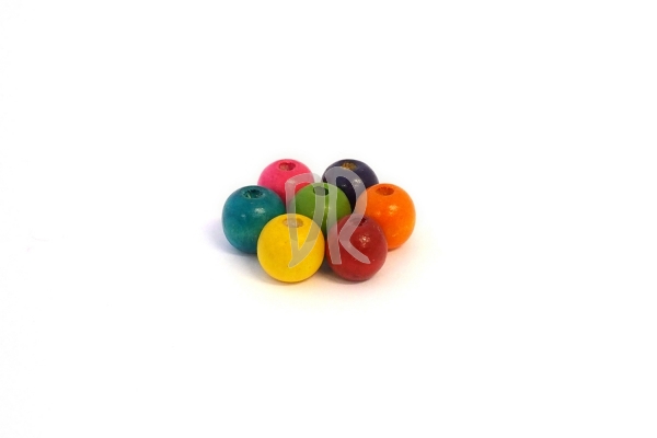 Abalori Pasant Bola de fusta colors variats